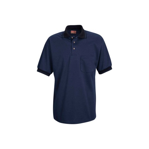 Red Kap  Performance Knit  Men's Twill Short Sleeve Shirt Navy/Medium Blue XL - SK52
